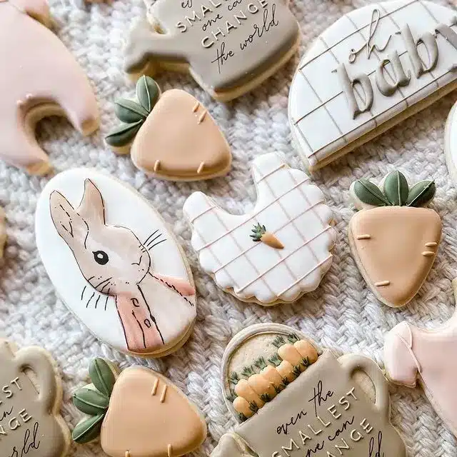 Peter Rabbit Baby Shower themed Cookies