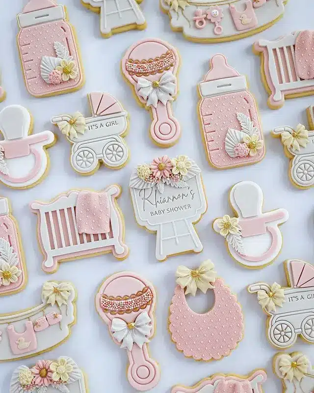 Pretty in Pink Girly Baby Shower Cookies