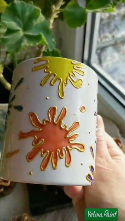 daubed porcelain mug