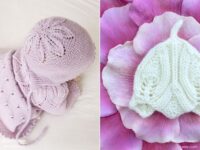 Adorable little knitted baby hats made using free patterns, perfect for newborns.