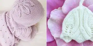 Adorable little knitted baby hats made using free patterns, perfect for newborns.