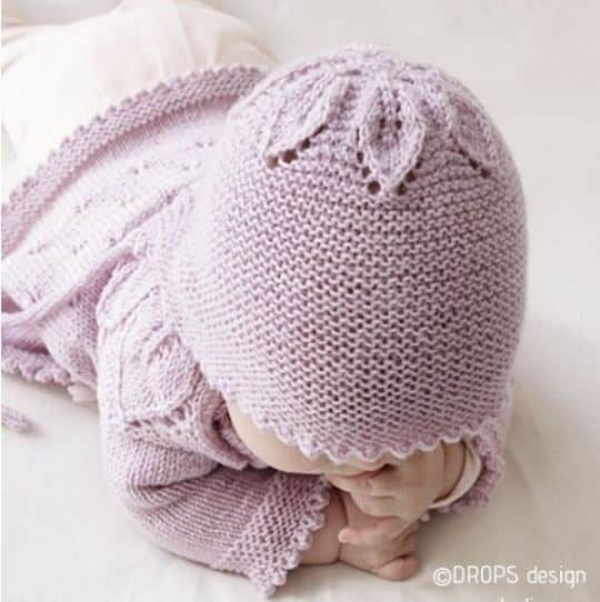 Pink Petals Hat Free Knitting Pattern