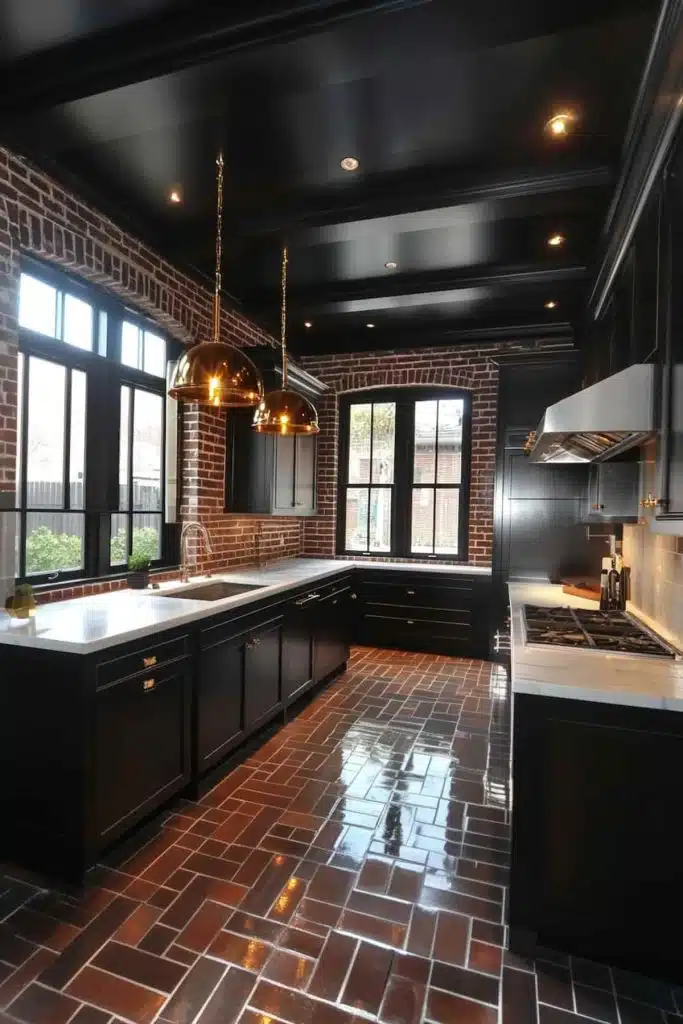 Brick Floor Kitchen Ideas