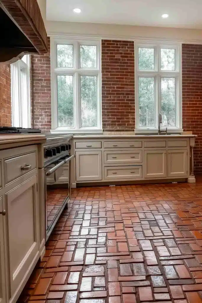 Brick Floor Kitchen Ideas