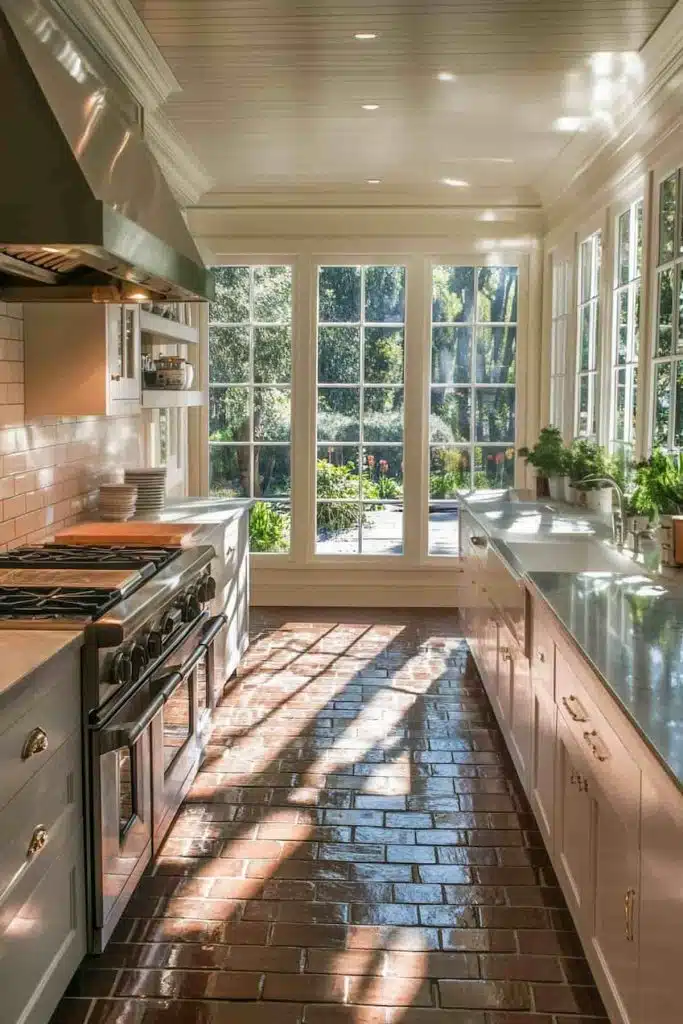 Brick Floor Kitchen Ideas