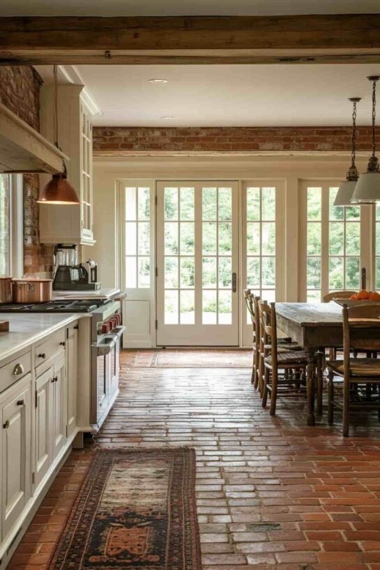 16 Brick Floor Kitchen Ideas for a Home With Timeless Style