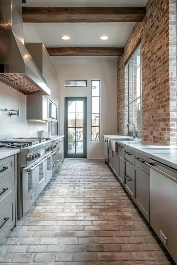 Brick Floor Kitchen Ideas