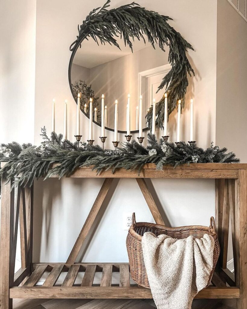 Christmas Entryway Table Decor 