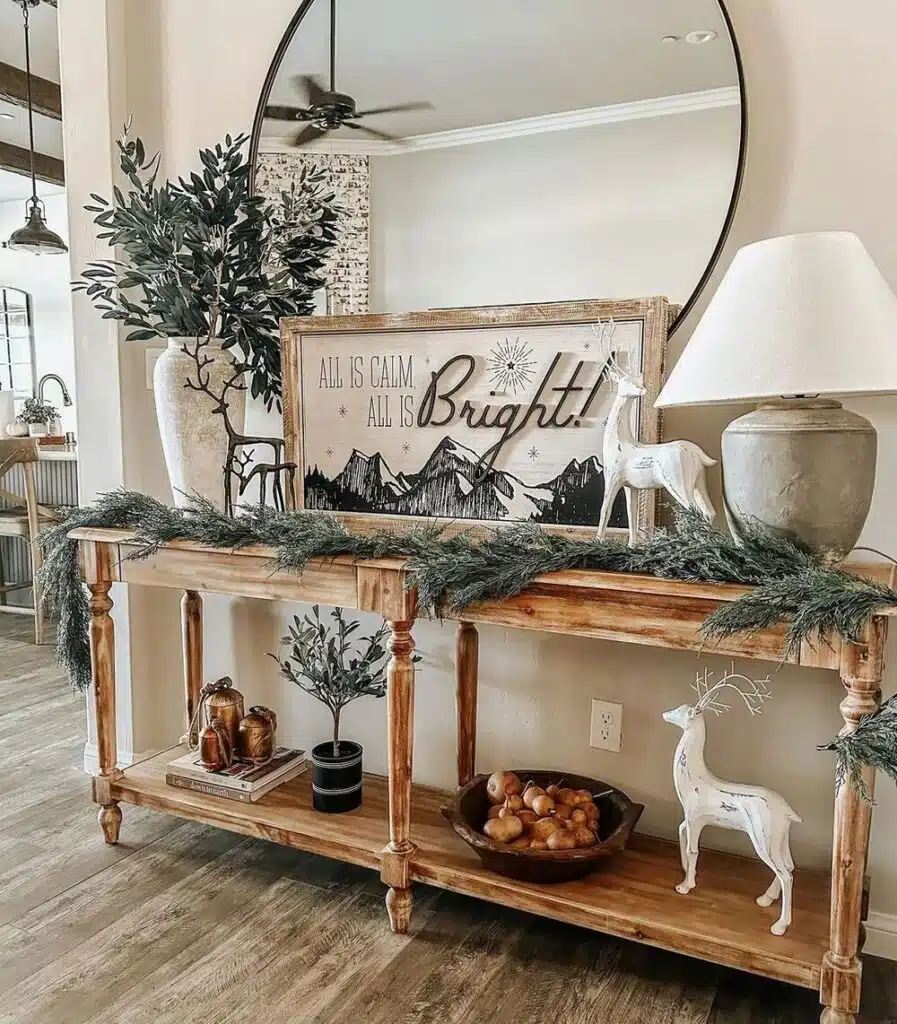 Christmas Entryway Table Decor 