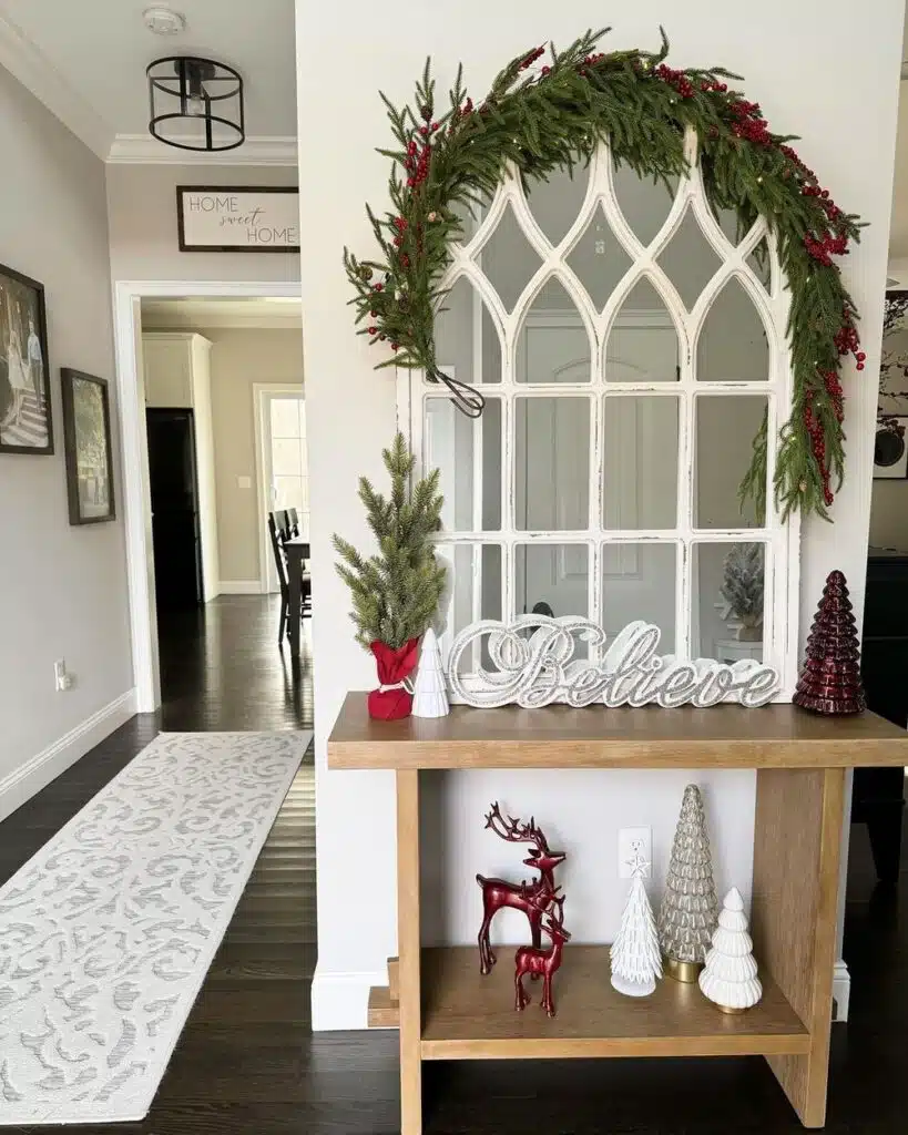 Christmas Entryway Table Decor 