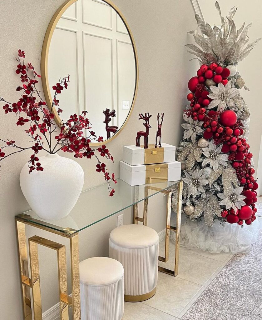 Christmas Entryway Table Decor 