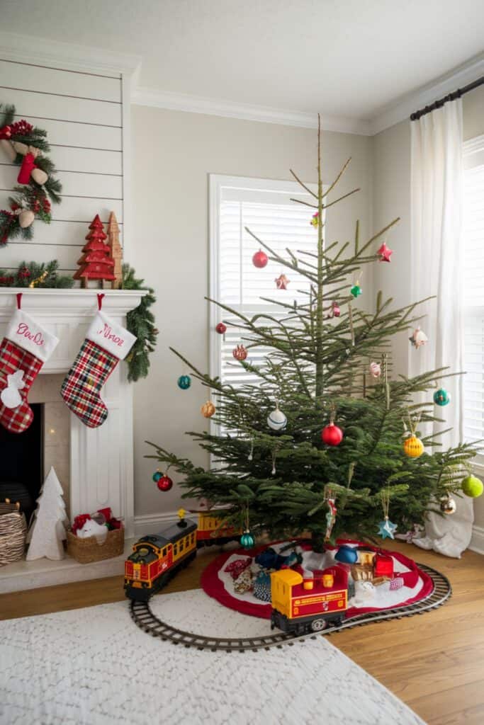 Fun Christmas decorations for kids' living rooms