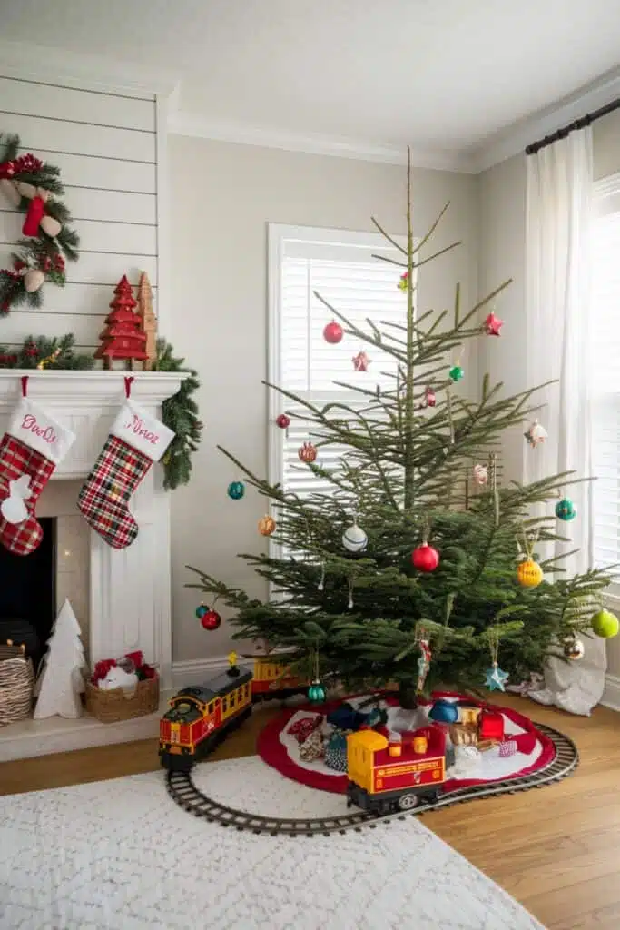 Fun Christmas decorations for kids' living rooms