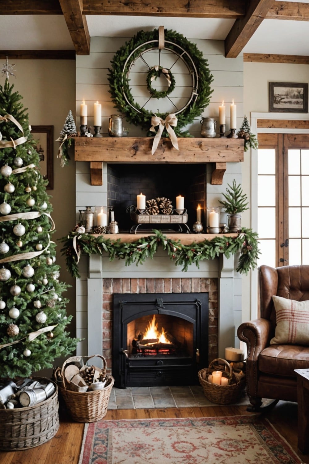 20 Farmhouse Christmas Mantel Decor Ideas