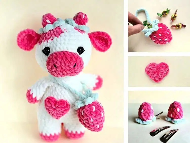 Strawberry Cow with Hair Accessories