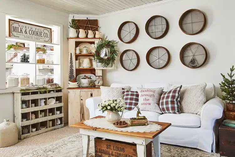 farmhouse Christmas living room