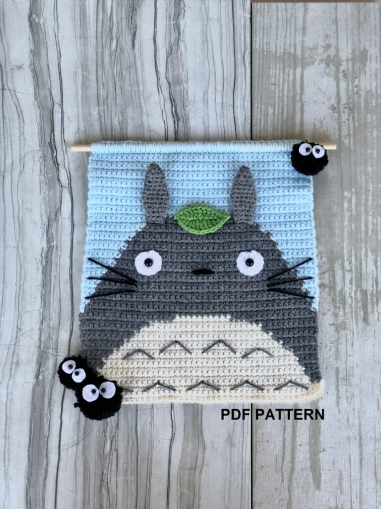 Totoro Wall Hanging Kid/Baby Nursery Decor Crochet Pattern