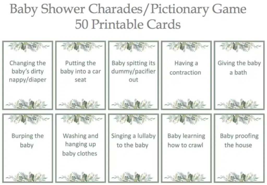 Baby Shower Charades