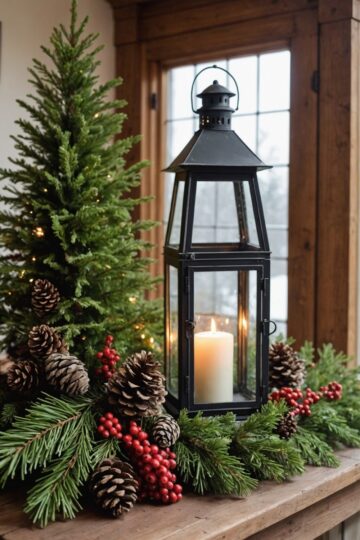 Image showcasing 20 Farmhouse Christmas Mantel Decor Ideas