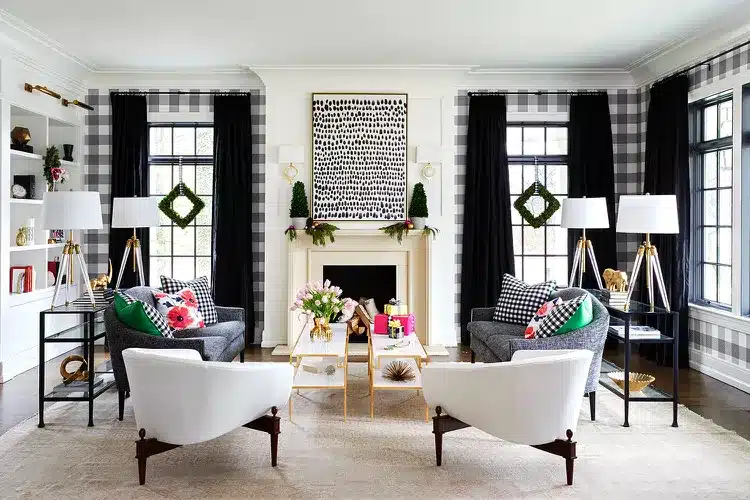 modern Christmas living room