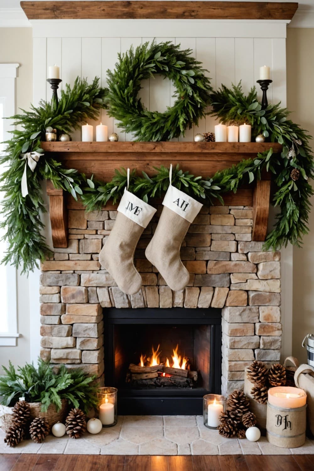 20 Farmhouse Christmas Mantel Decor Ideas