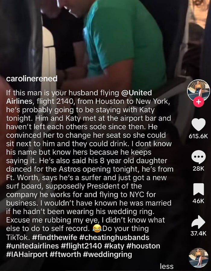 Woman Exposes Married Man Cheating Mid-Flight With Mistress