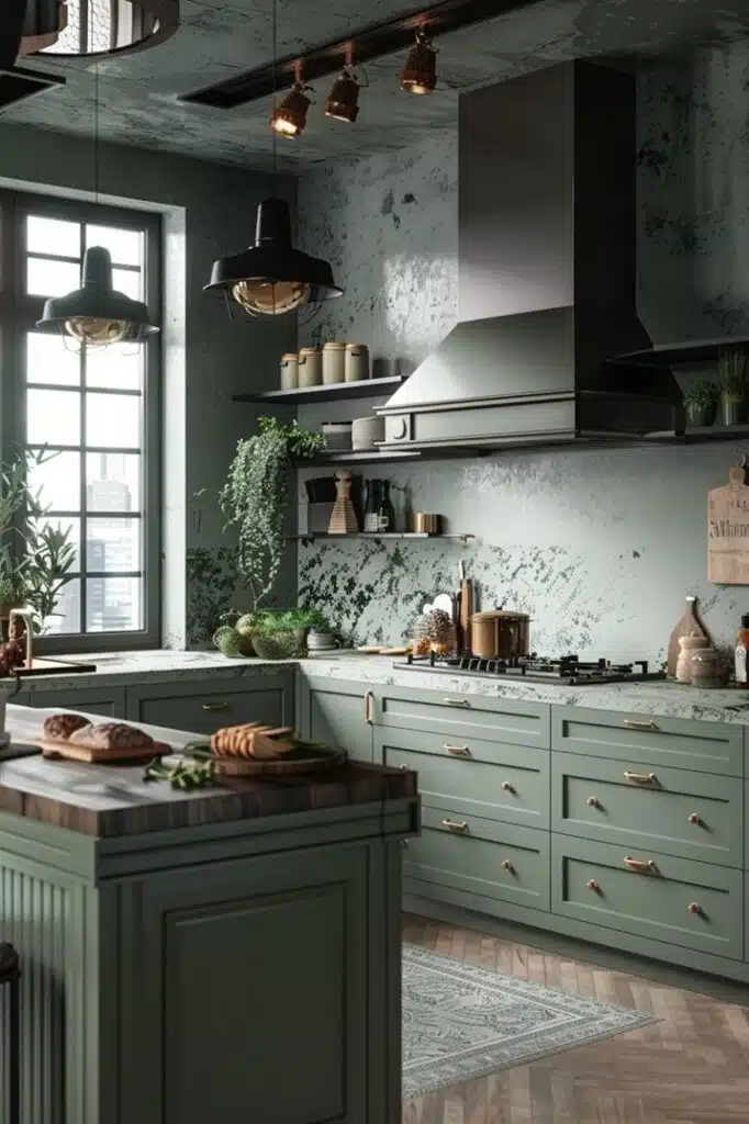 Tranquil Sage Green Kitchen