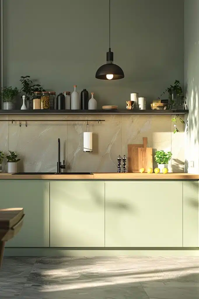 Tranquil Sage Green Kitchen