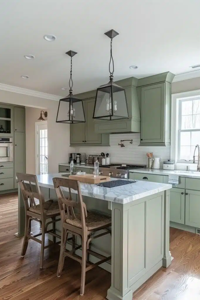 Tranquil Sage Green Kitchen