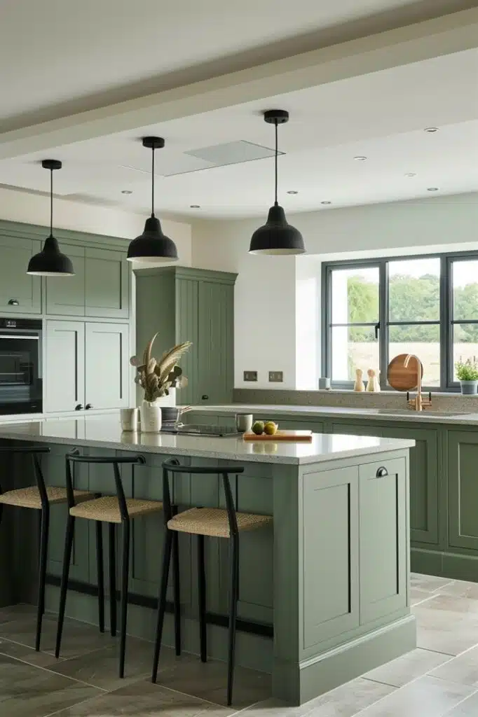 Tranquil Sage Green Kitchen