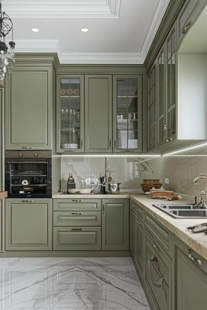 Tranquil Sage Green Kitchen