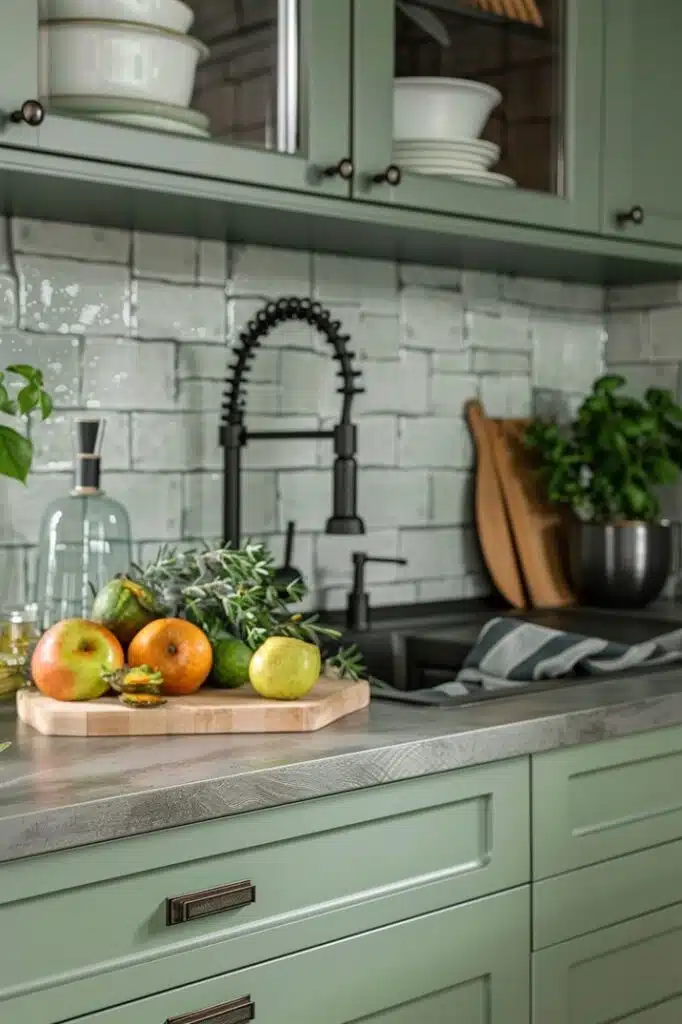 Tranquil Sage Green Kitchen