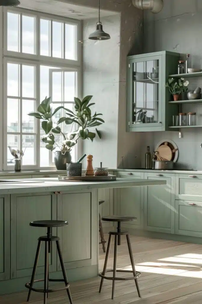 Tranquil Sage Green Kitchen