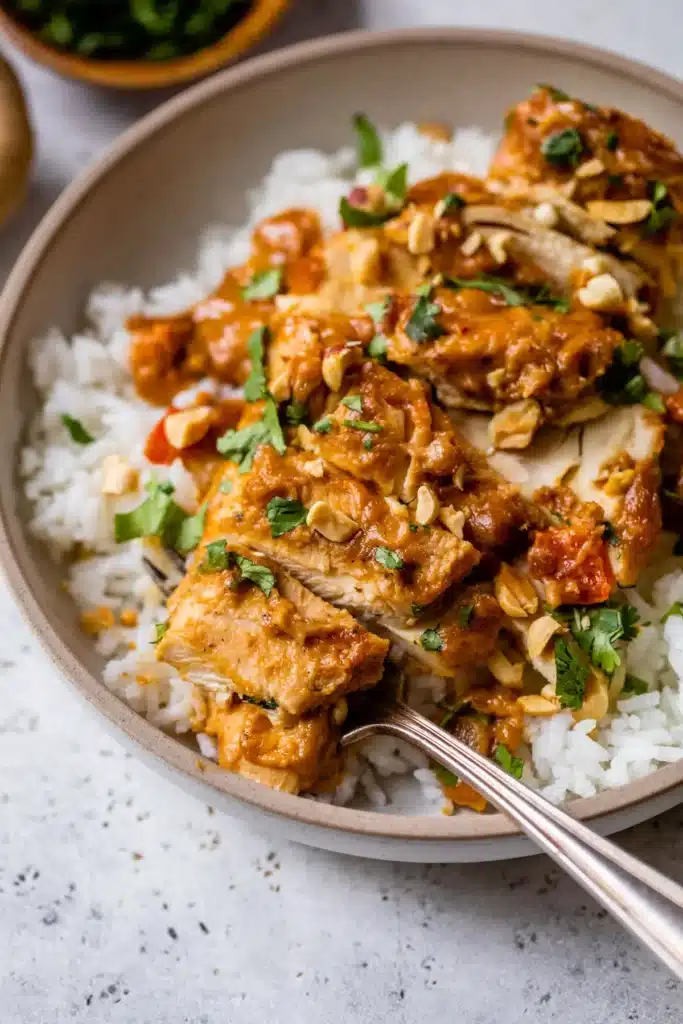 Slow cooker peanut chicken