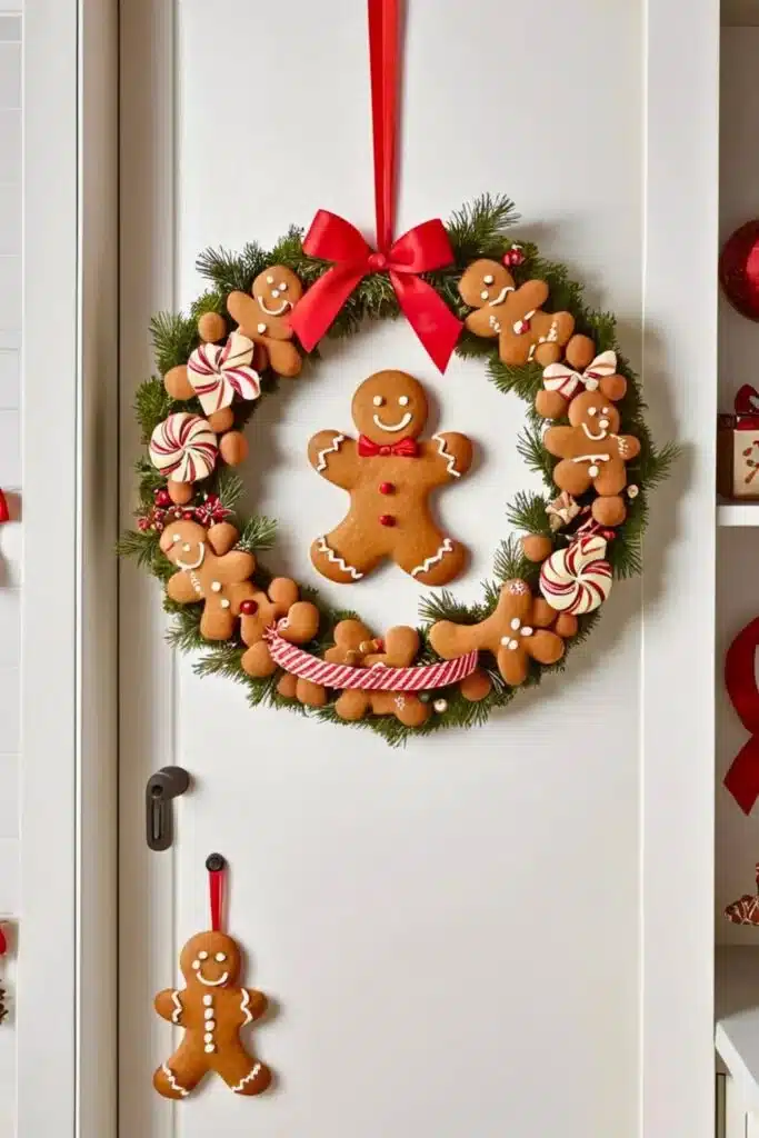 gingerbread Wreath on Pantry Door kitchen decorating ideas