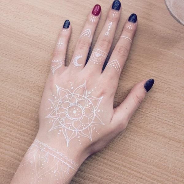 White tattoo idea for front hand