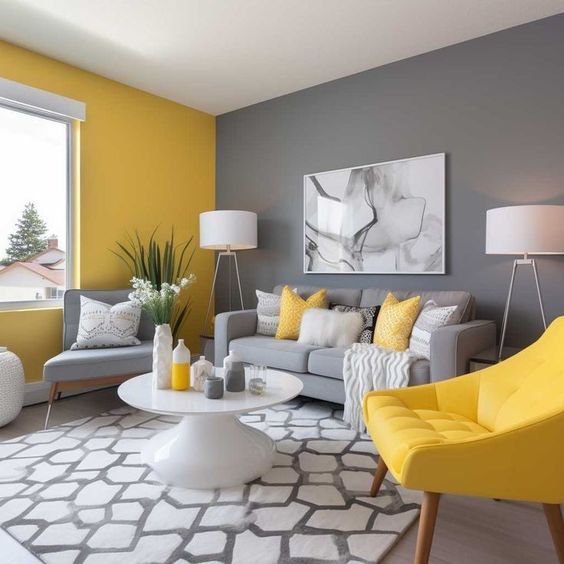 yellow living room design