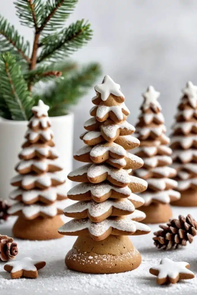 Mini Gingerbread Trees on Countertops