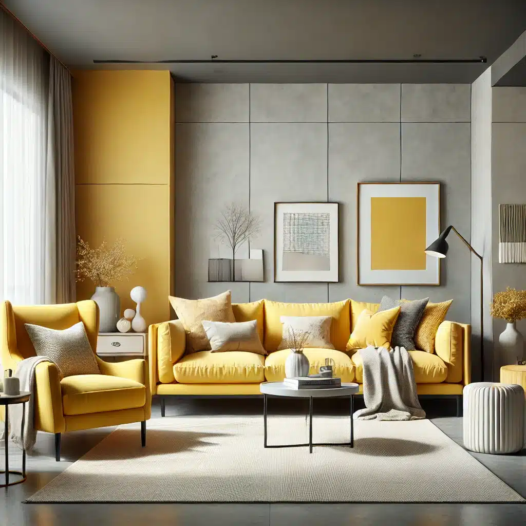 yellow living room design