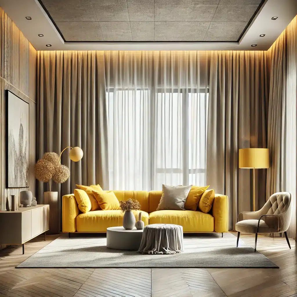 yellow living room design