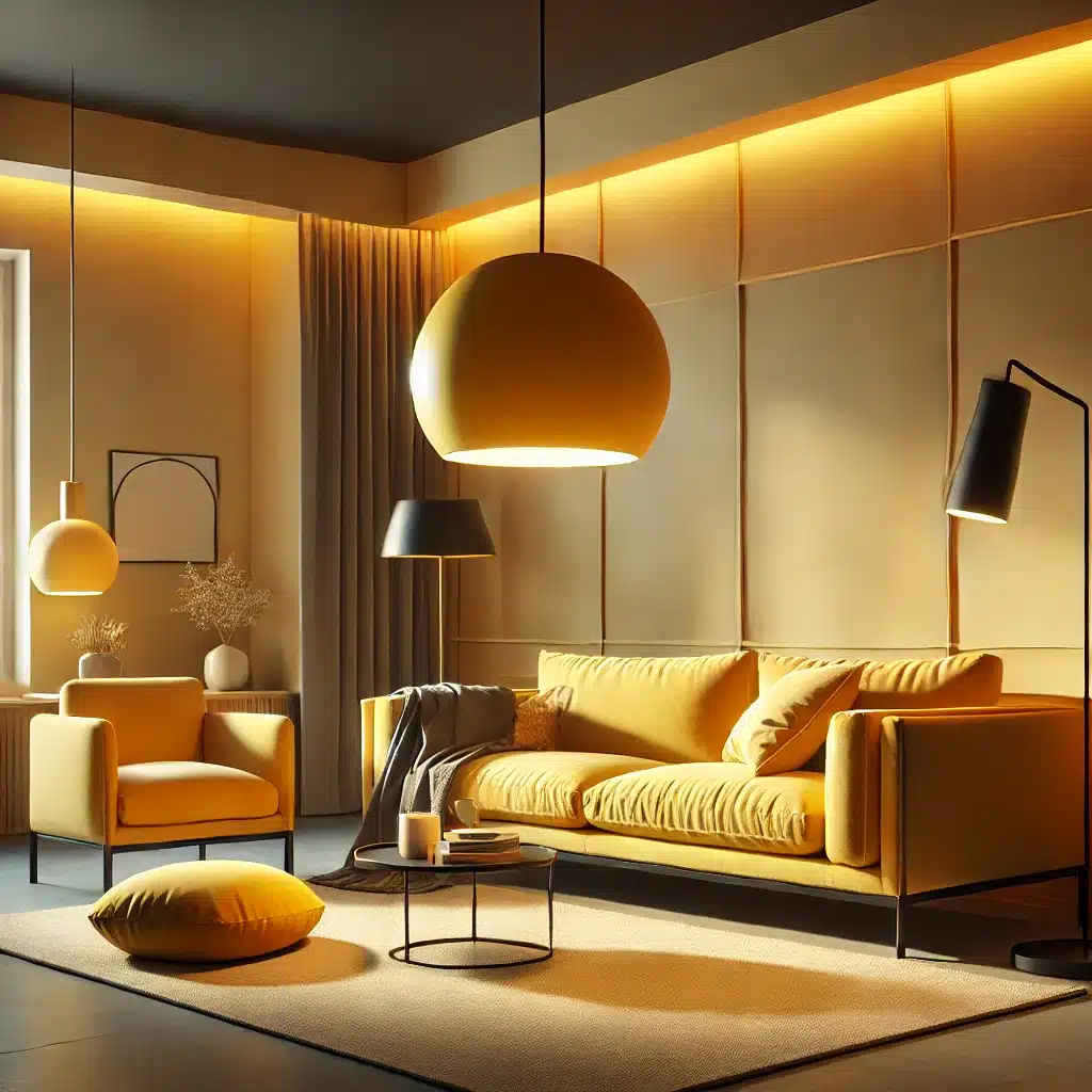 yellow living room design