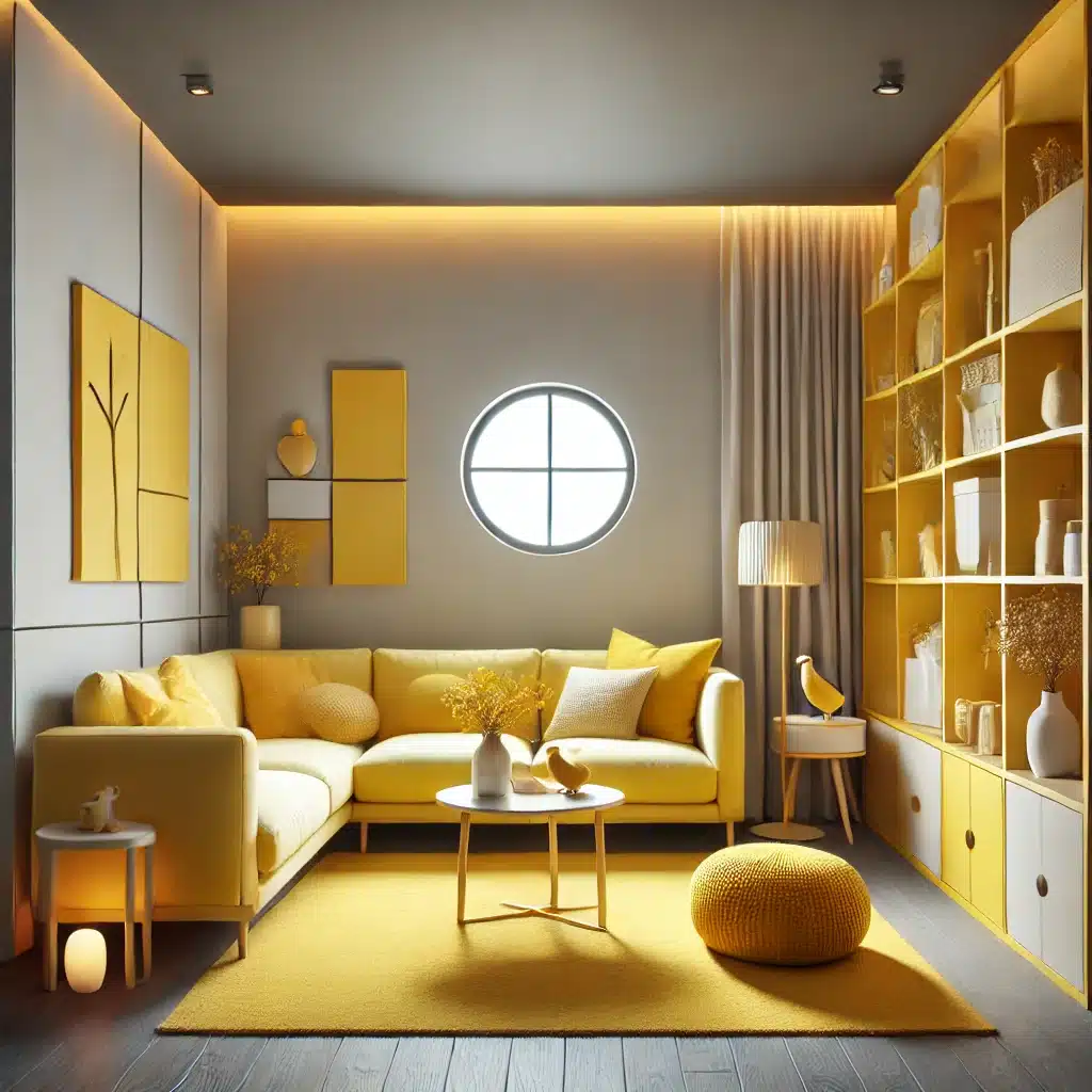 yellow living room design