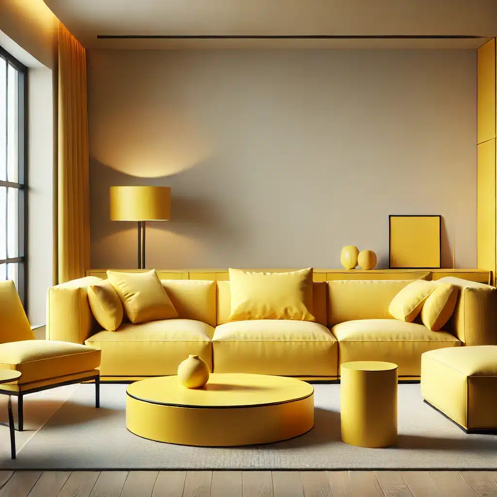 yellow living room design