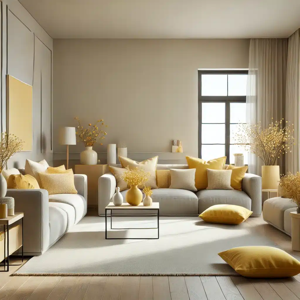 yellow living room design