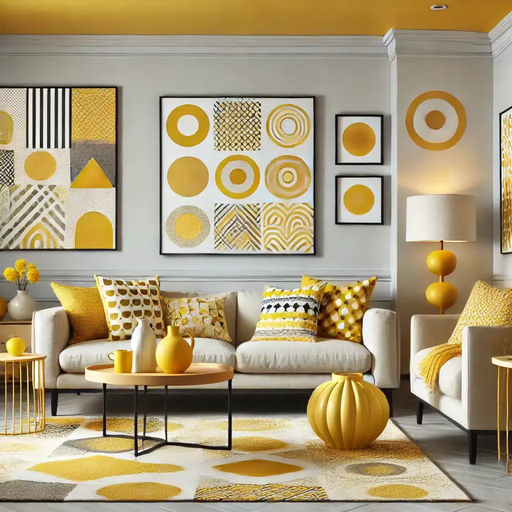 yellow living room design