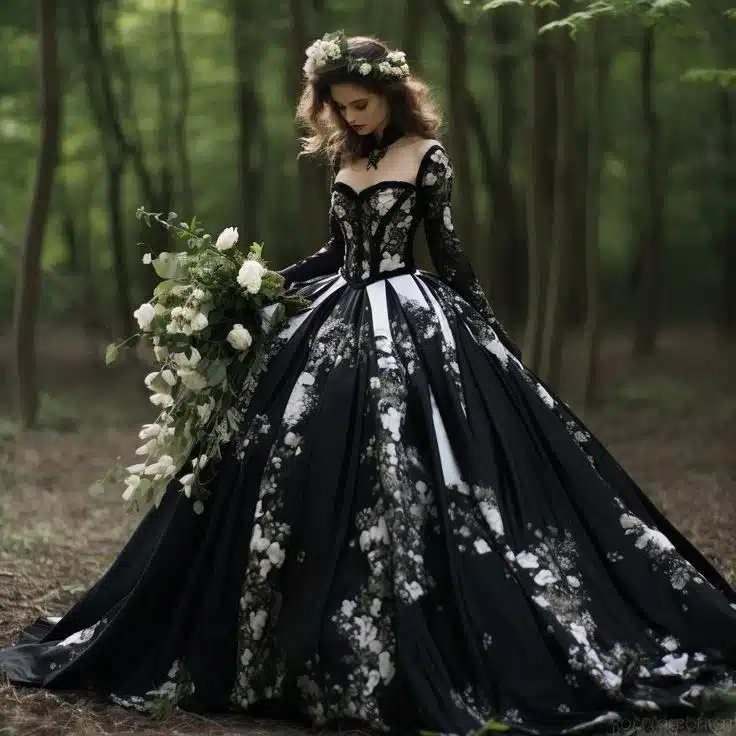 Dark Gothic Wedding Dress Inspo