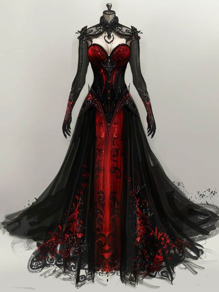 Dark Gothic Wedding Dress Inspo