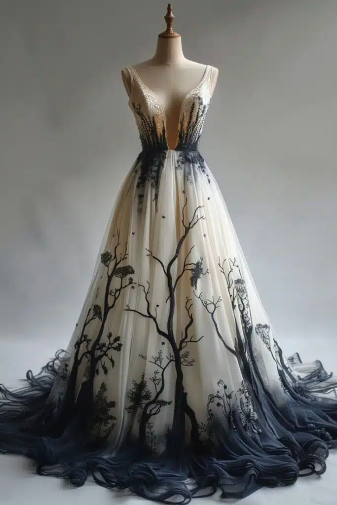 Dark Gothic Wedding Dress Inspo