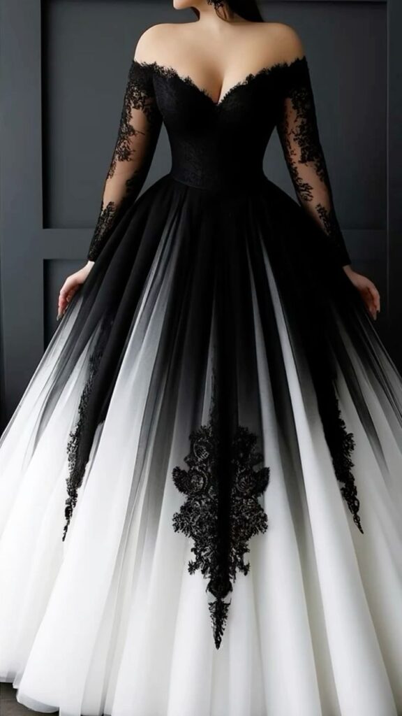 Dark Gothic Wedding Dress Inspo