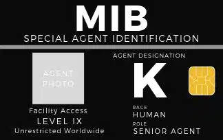 Men in black special agent ID card